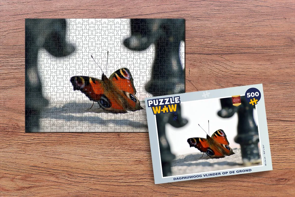 PuzzleWow Dagpauwoog Vlinder Legpuzzel 500 Stuks - Multicolor