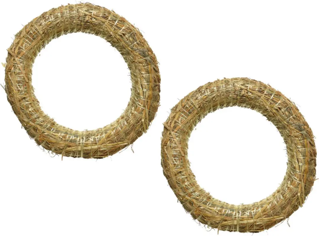 Kaemingk Strooien Kerstkrans 30cm - Beige - afbeelding 2 van 4
