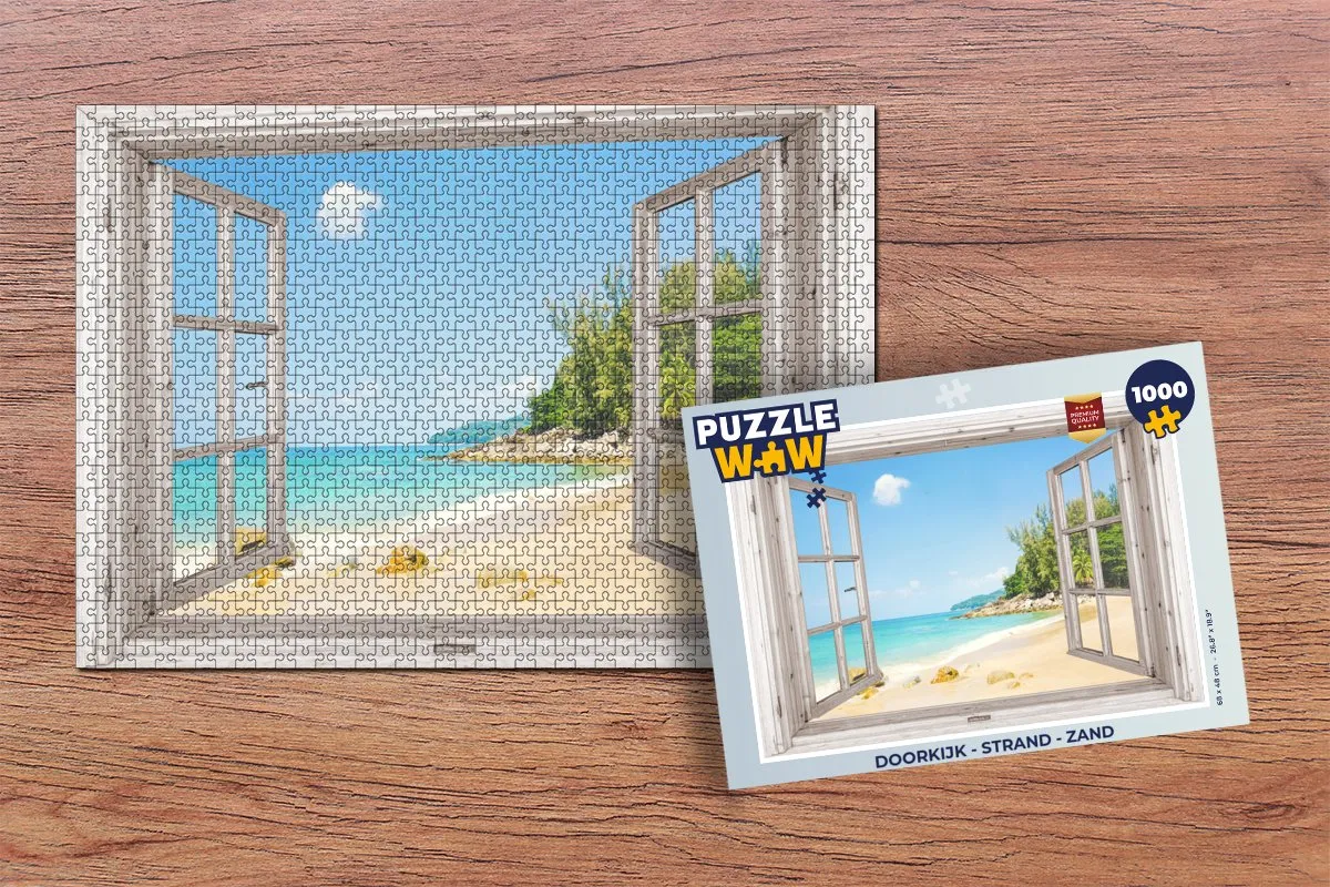 PuzzleWow Doorkijk Strand Legpuzzel 1000 Stuks - Multicolor