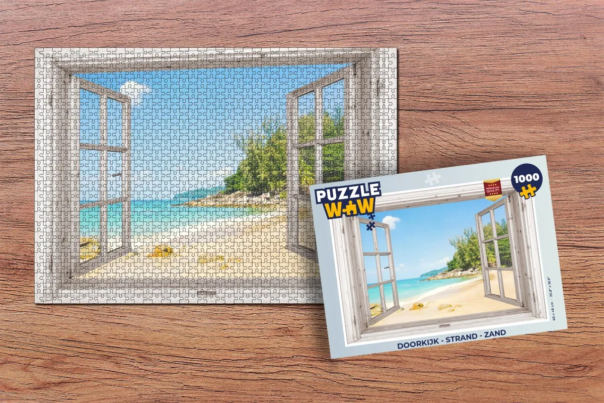 PuzzleWow Doorkijk Strand Legpuzzel 1000 Stuks - Multicolor