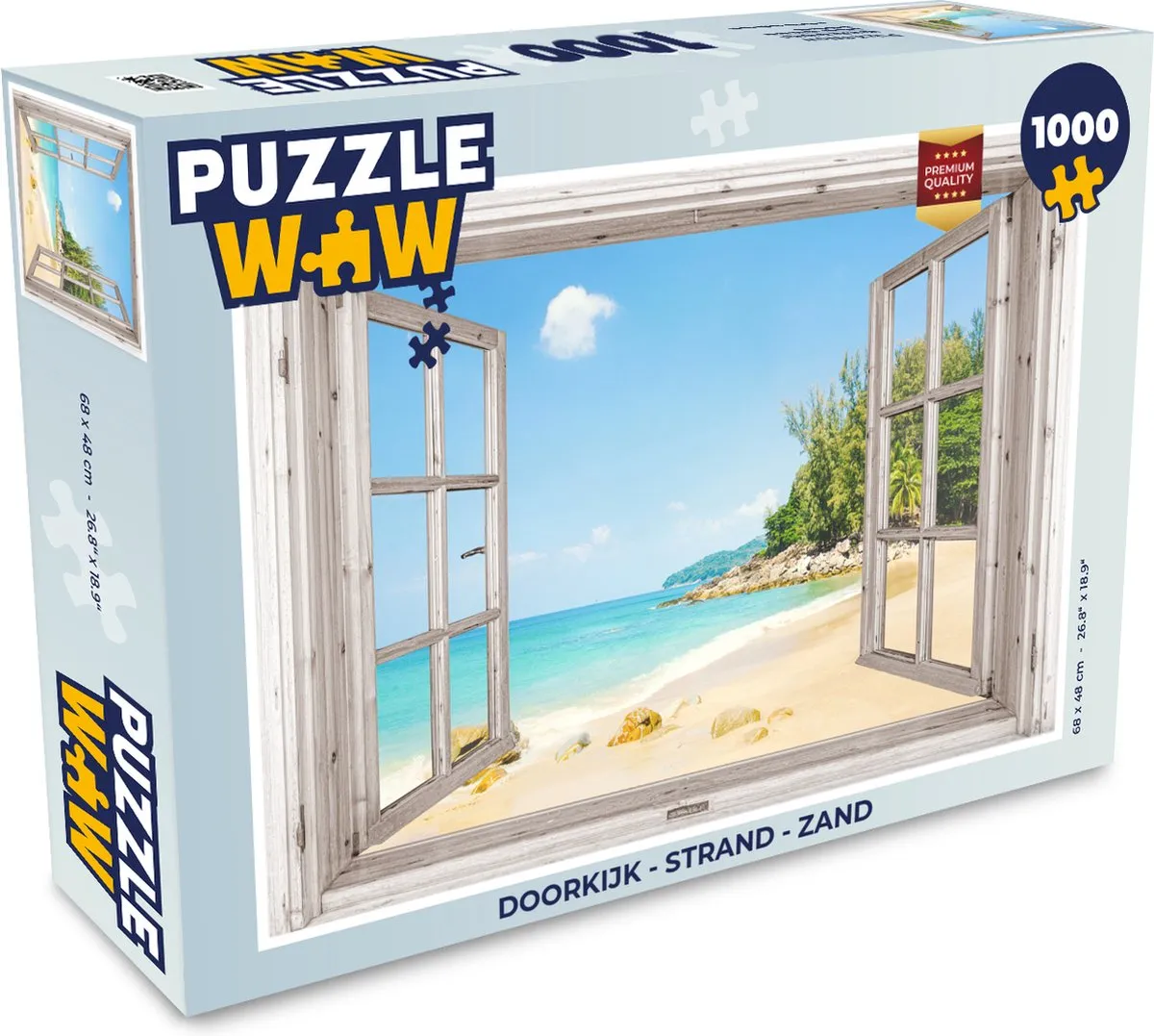 PuzzleWow Doorkijk Strand Legpuzzel 1000 Stuks - Multicolor