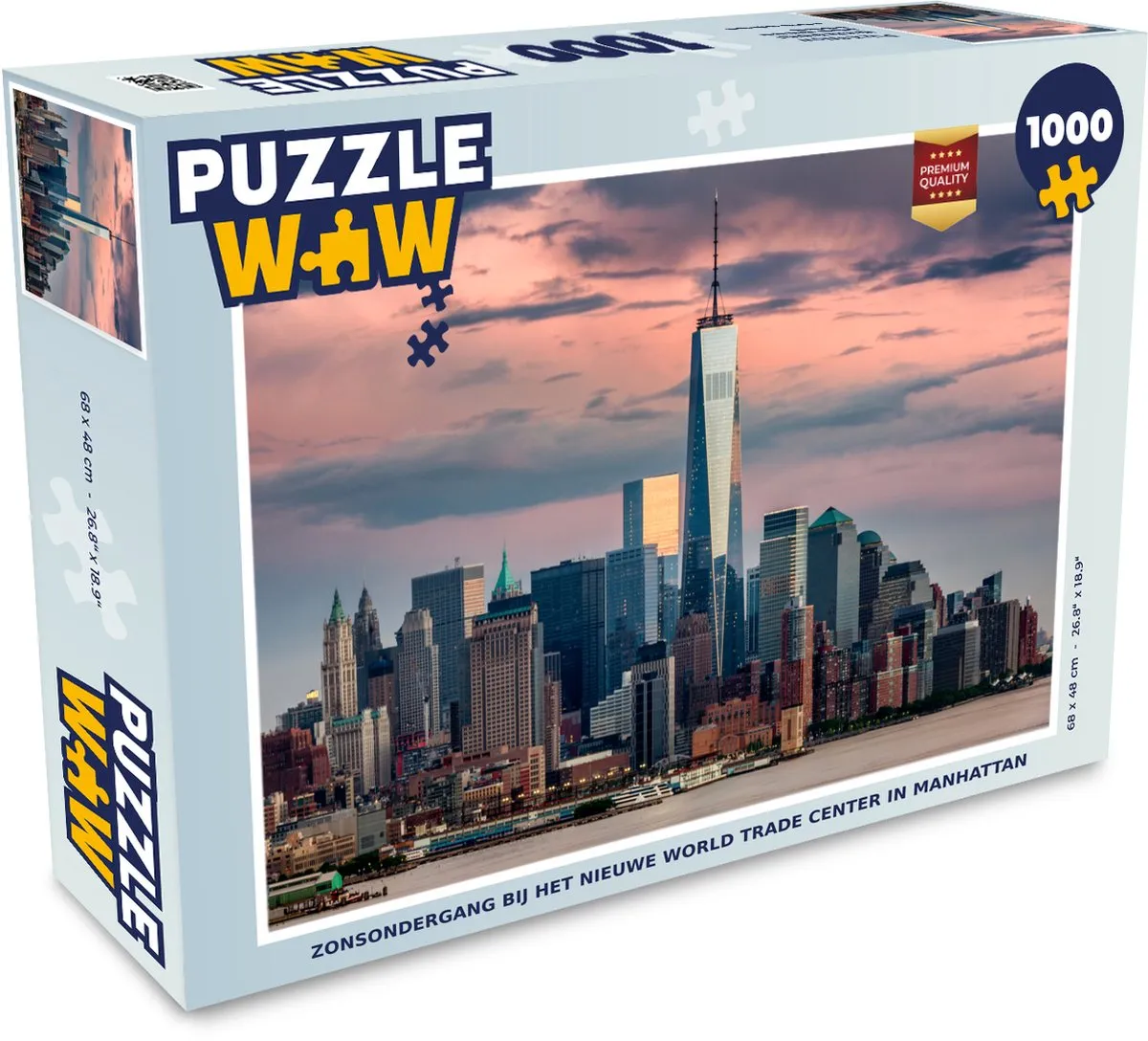 PuzzleWow Legpuzzel Zonsondergang Manhattan 1000 Stuks
