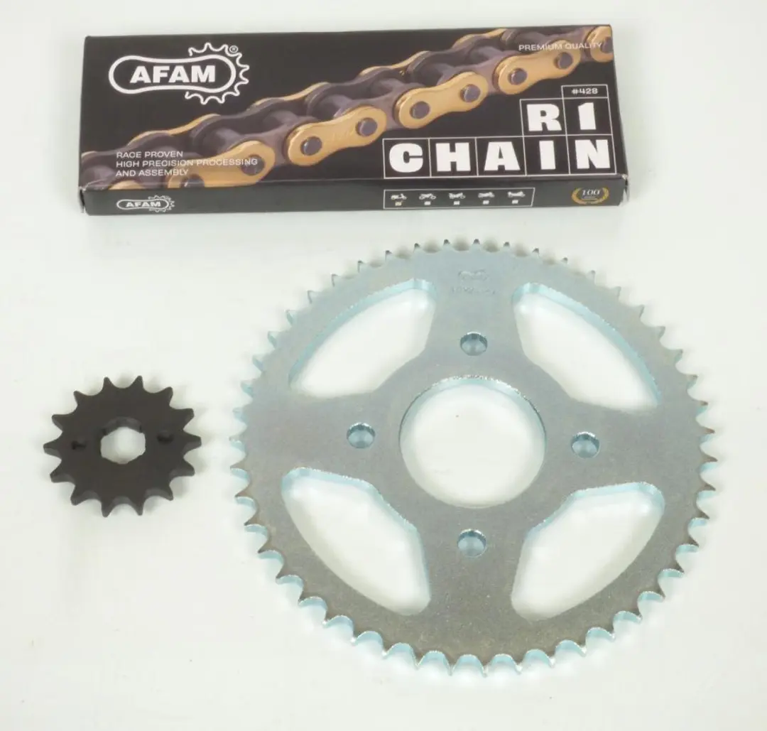 Kit chaîne Afam pour Moto Honda 125 XLS 1979 à 1982 Neuf