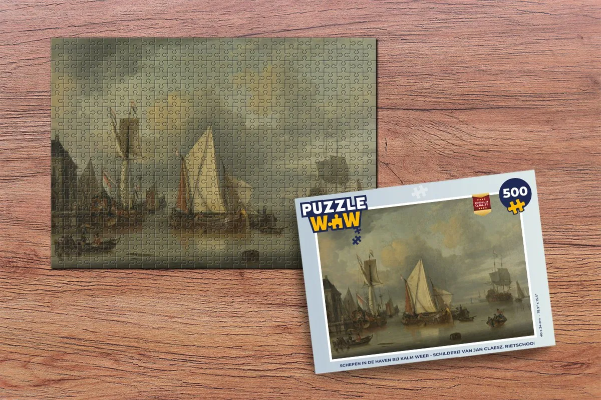 PuzzleWow Schepen in de Haven Legpuzzel 500 Stuks - Multicolor