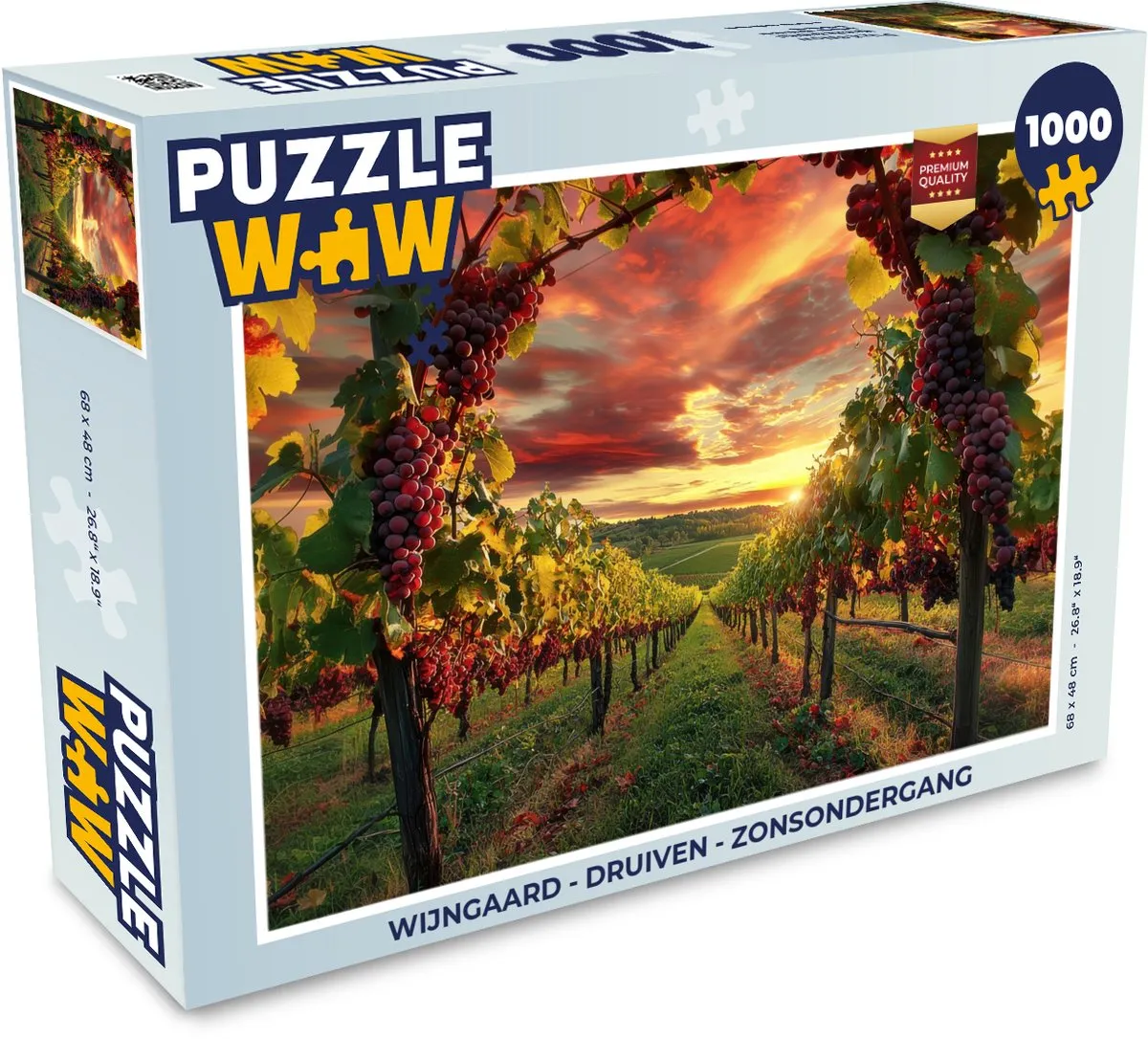 PuzzleWow Wijngaard - Druiven Legpuzzel 1000 Stuks