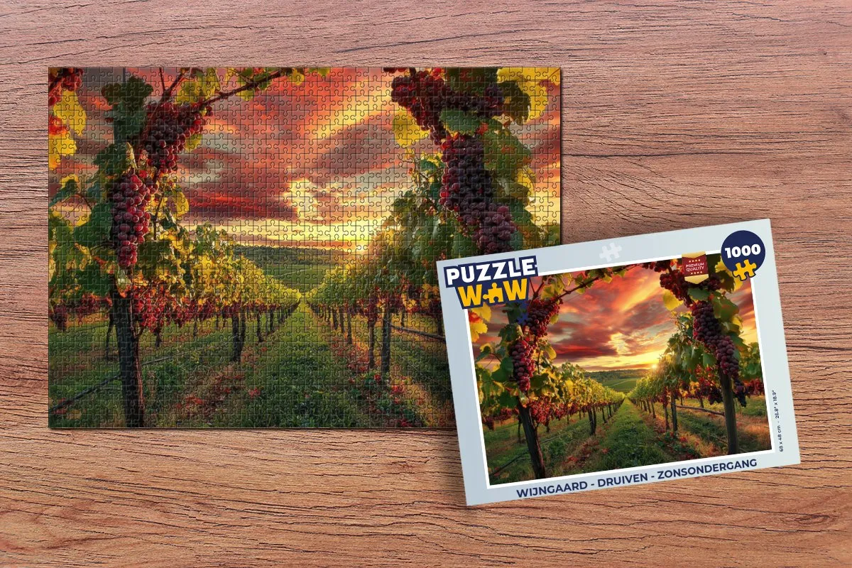 PuzzleWow Wijngaard - Druiven Legpuzzel 1000 Stuks