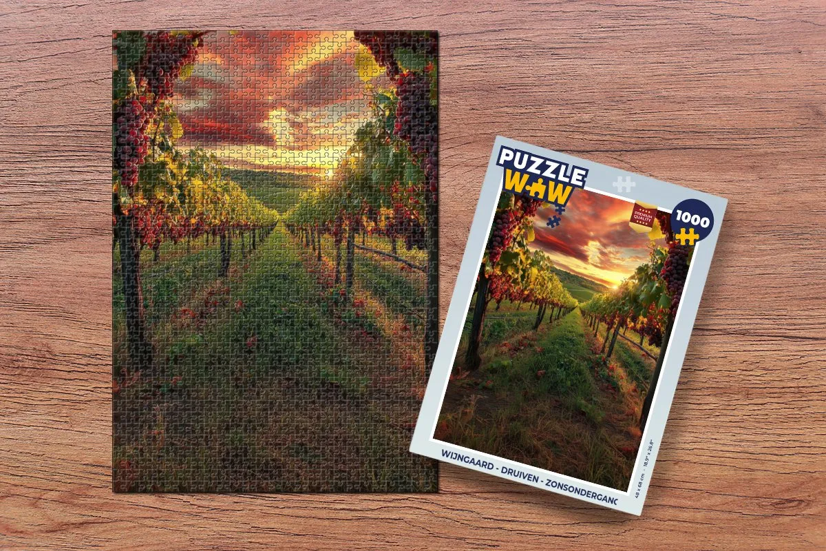 PuzzleWow Wijngaard - Druiven Legpuzzel 1000 Stuks