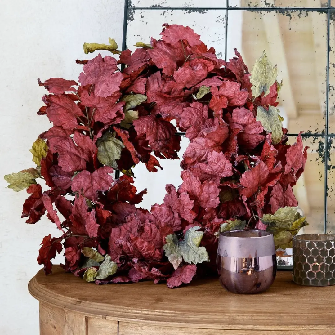 Loberon Krans Camirissa - 46cm - Bordeaux/Groen - afbeelding 2 van 6