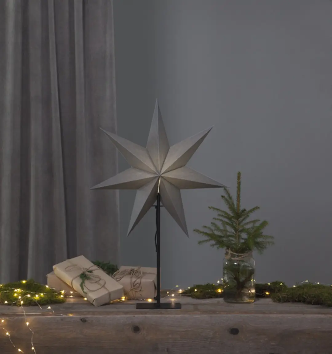 Star Trading Ozen Kerstster Staand - 75cm Grijs