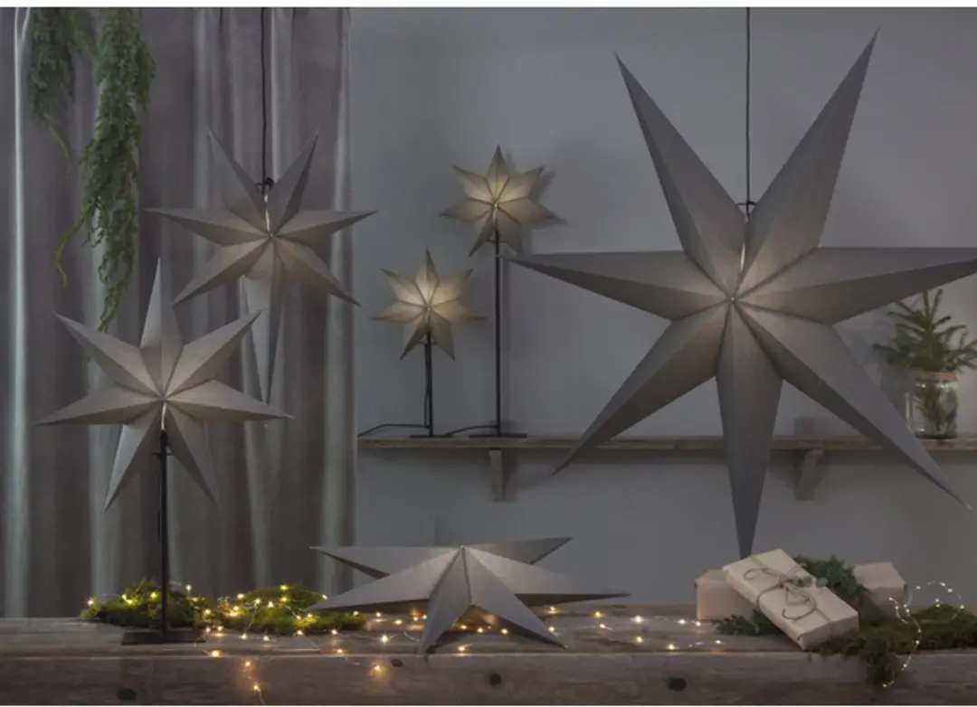 Star Trading Ozen Kerstster Staand - 75cm Grijs