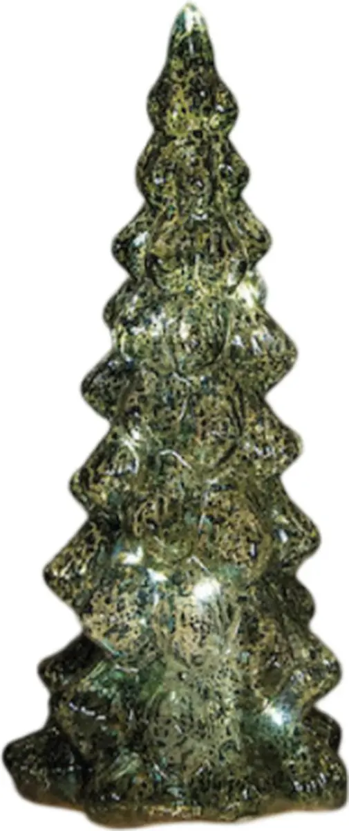 Anna's Collection Kerstboombeeldje Groen LED 25cm - Glas - afbeelding 5 van 5