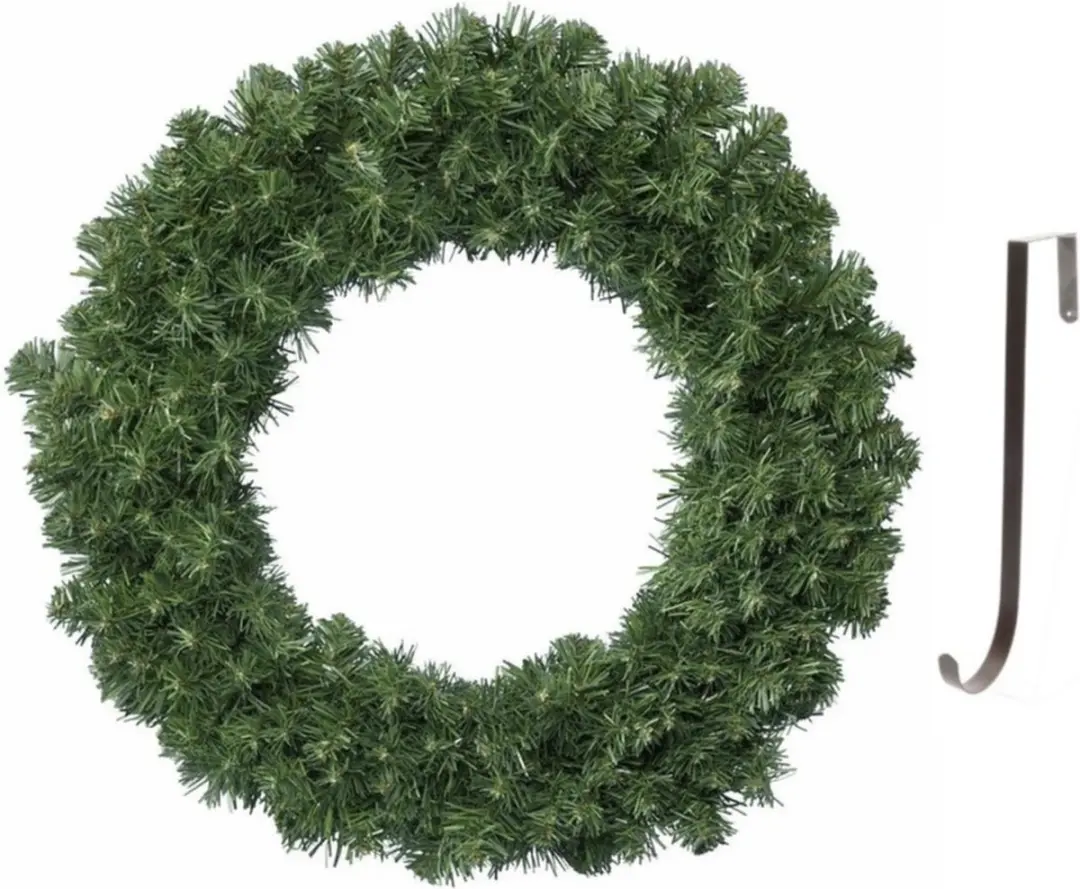 Groene kerstkransen/dennenkransen 50 cm kerstversiering met ijzeren hanger