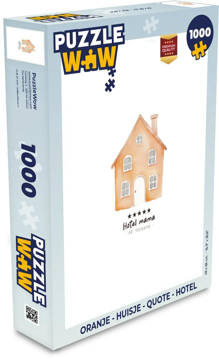 PuzzleWow Huisje Quote Hotel Legpuzzel 1000 Stuks