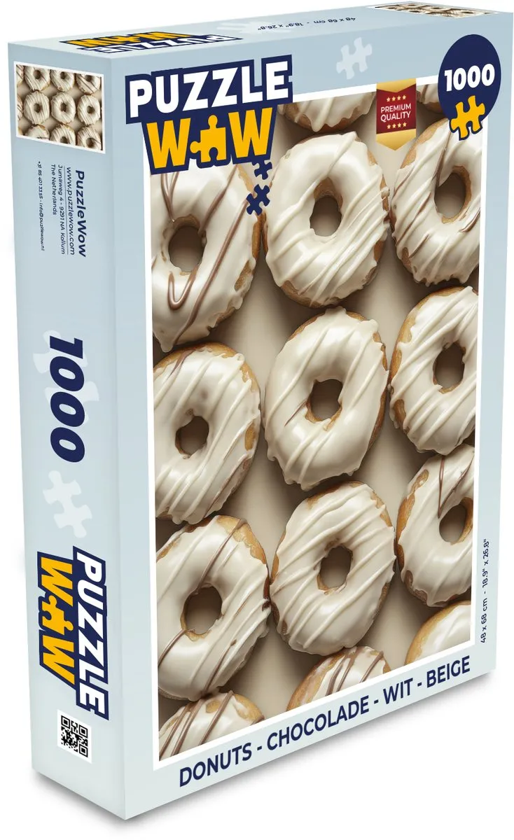 PuzzleWow Donuts Legpuzzel 1000 Stuks - Beige/Chocolade