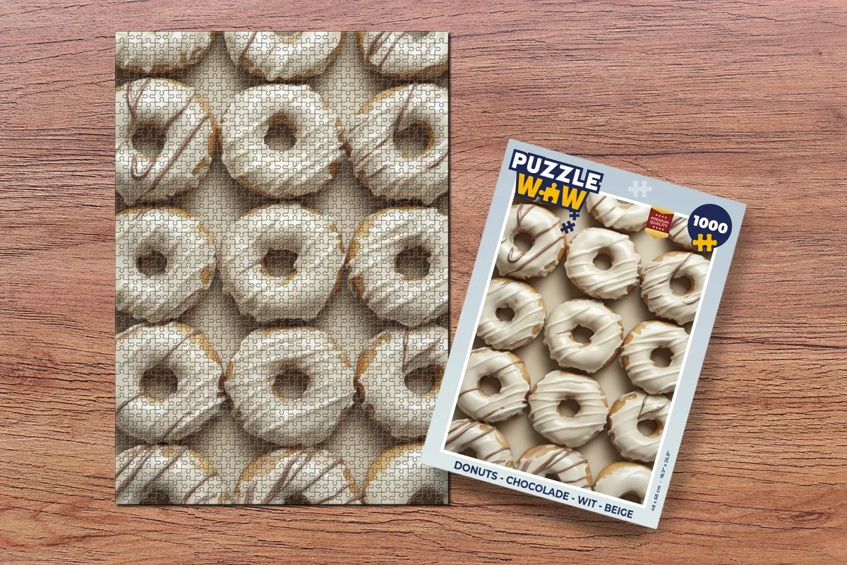 PuzzleWow Donuts Legpuzzel 1000 Stuks - Beige/Chocolade