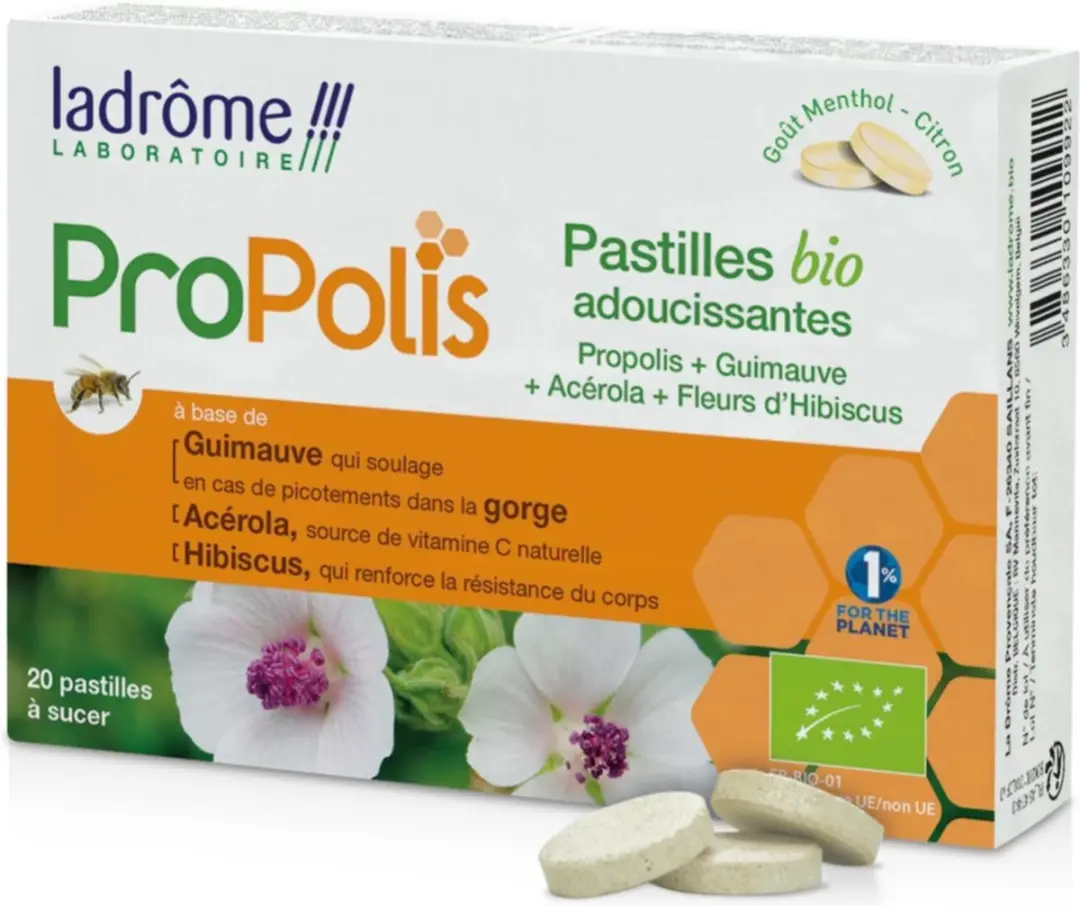 Ladrôme Propolis Hibiscus Acerola Pastilles 20TB