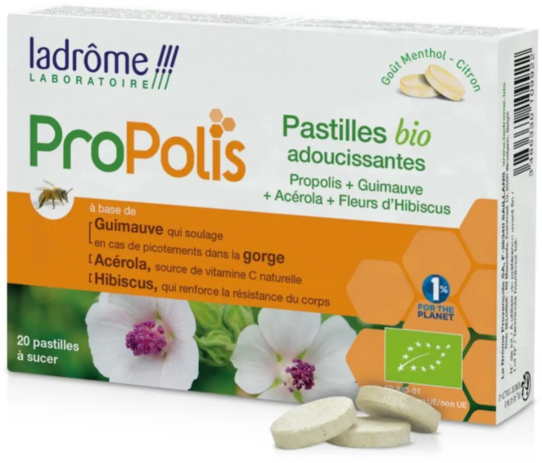 Ladrôme Propolis Hibiscus Acerola Pastilles 20TB