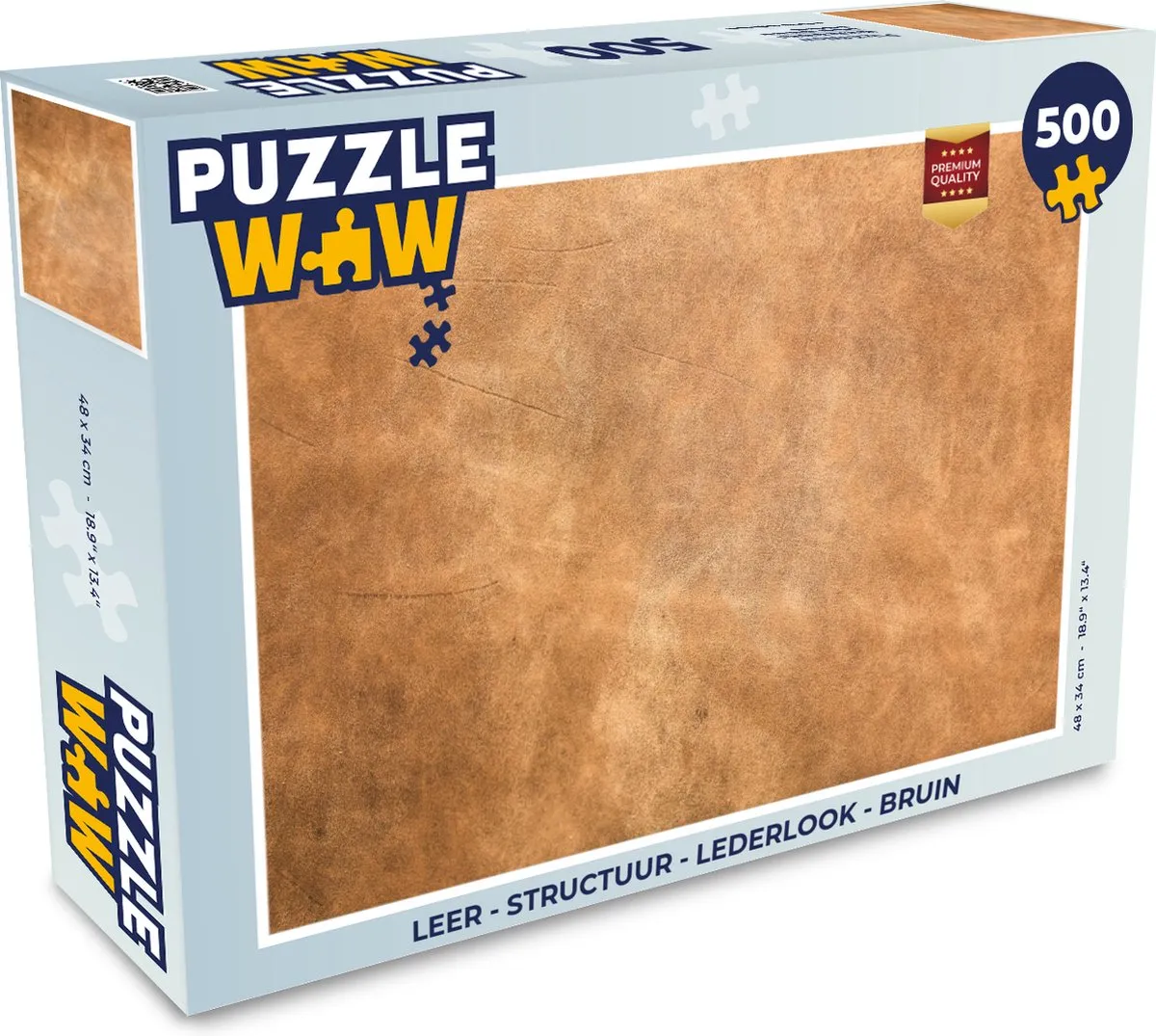 PuzzleWow Leerlook Legpuzzel 500 Stuks - Bruin
