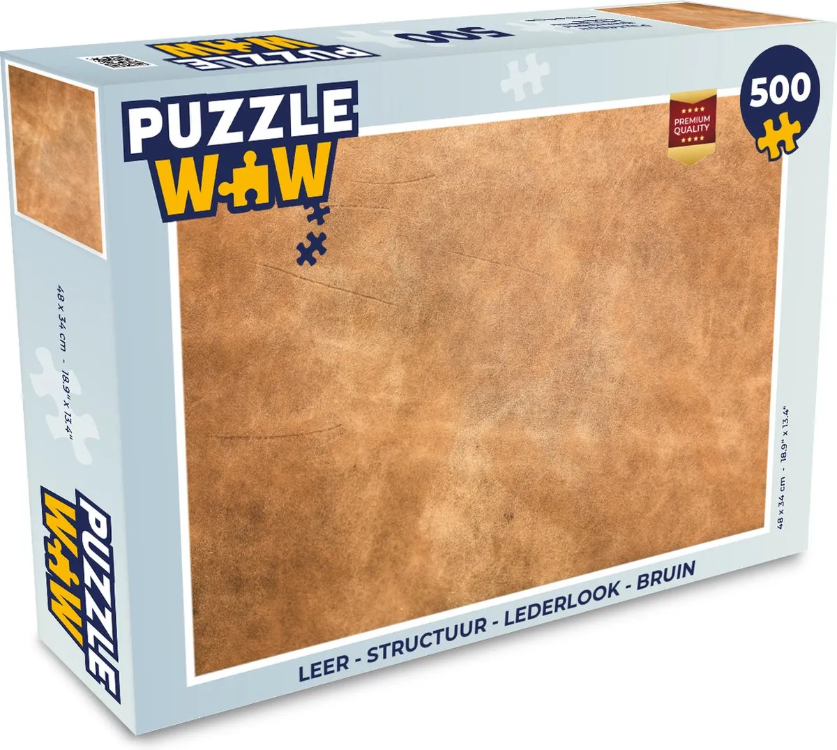 PuzzleWow Leerlook Legpuzzel 500 Stuks - Bruin