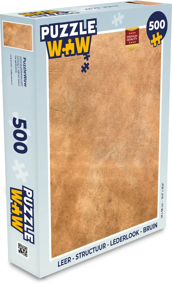 PuzzleWow Leerlook Legpuzzel 500 Stuks - Bruin