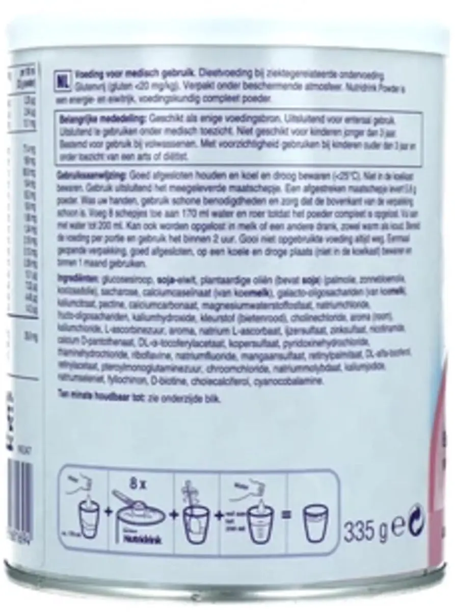 Nutricia Nutridrink Poeder Aardbei 335g