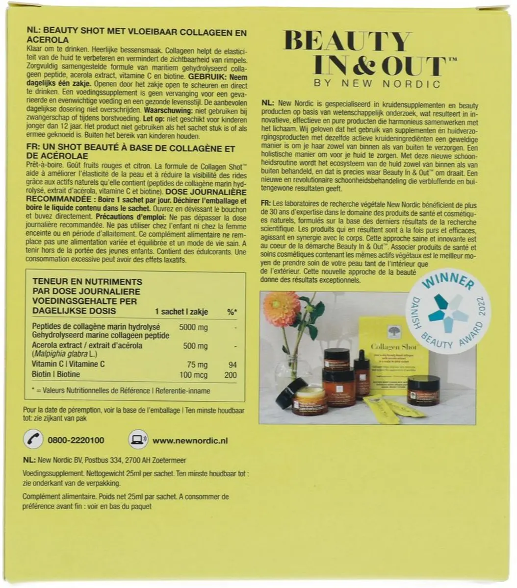 New Nordic Liquid Collagen Sachets - 15 Stuks