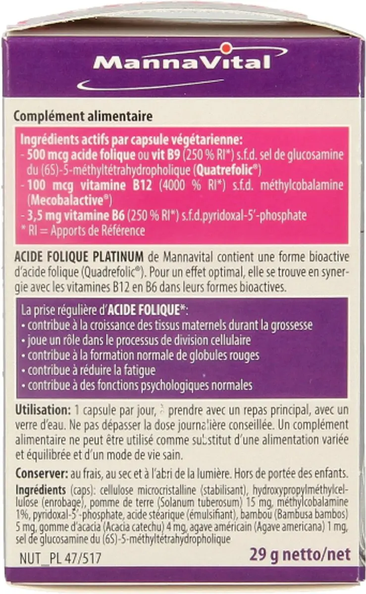 Mannavital Foliumzuur 90 Vegetarische Capsules