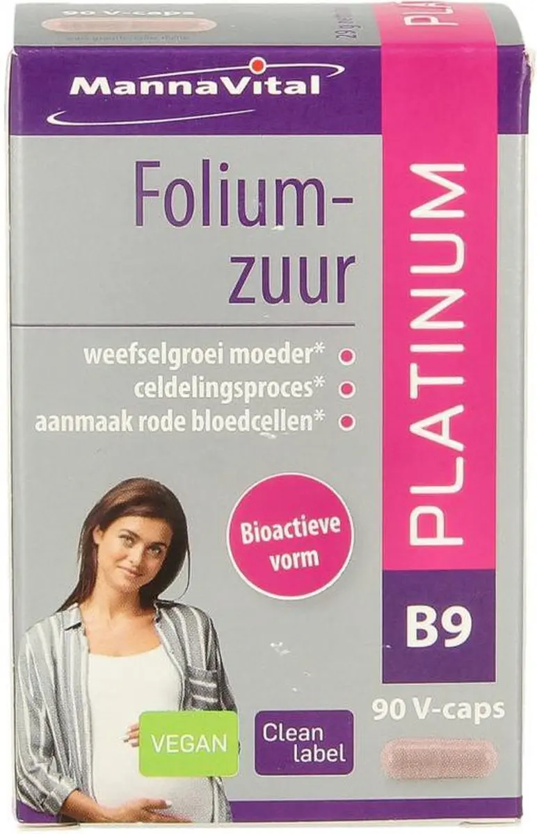 Mannavital Foliumzuur 90 Vegetarische Capsules