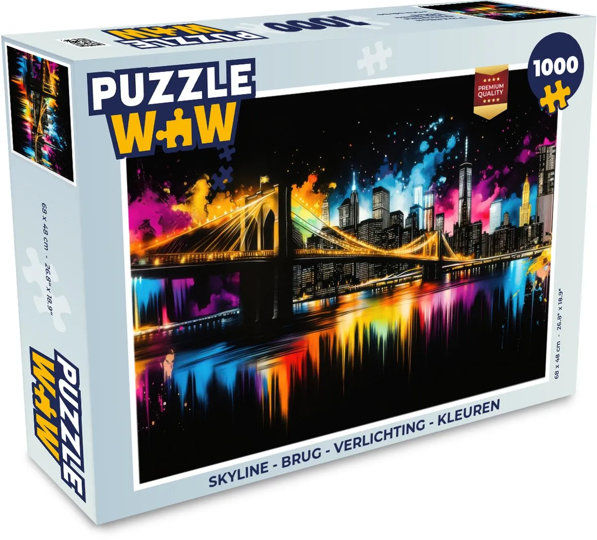 PuzzleWow Skyline Brug Verlichting Legpuzzel 1000 Stuks