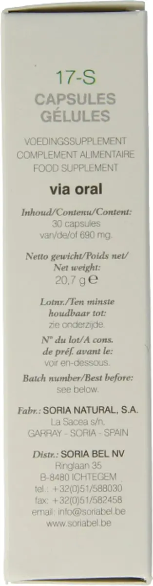 Soria Natural Crateagus oxyacantha 30 Capsules