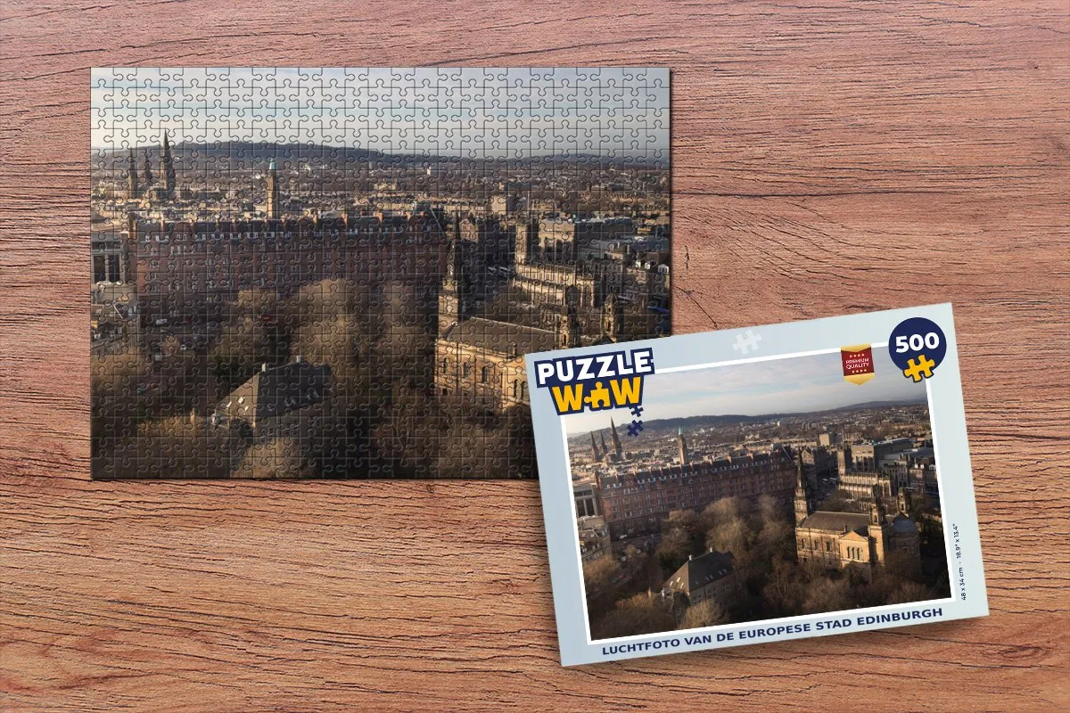 PuzzleWow Edinburgh Lucht Legpuzzel 500 Stuks - Multicolor