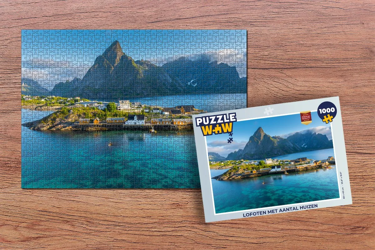 PuzzleWow Lofoten Legpuzzel 1000 Stuks - Multicolor