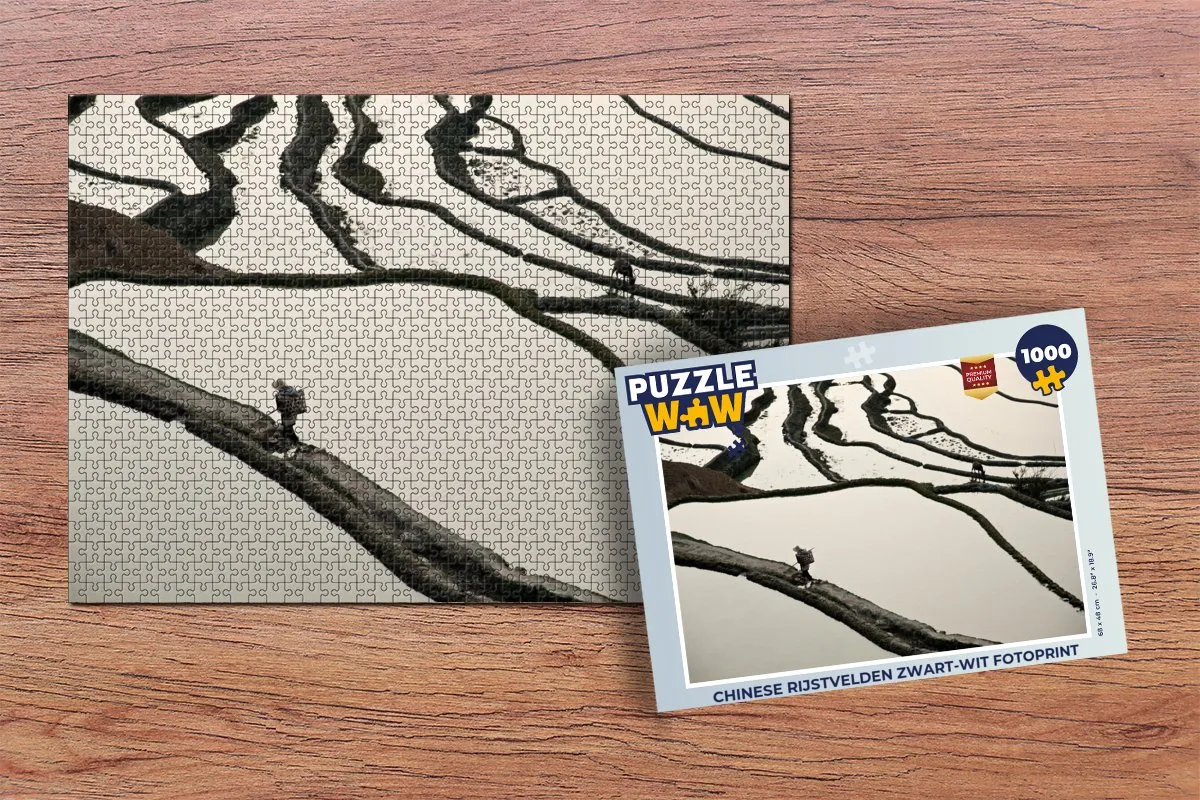 PuzzleWow Chinese Rijstvelden Legpuzzel 1000 Stuks - Multicolor