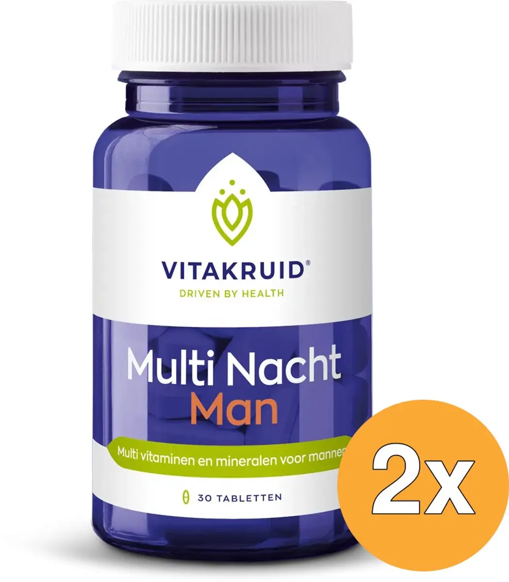 2x Vitakruid Multi Nacht Man 100% Vegan (30 tabletten)