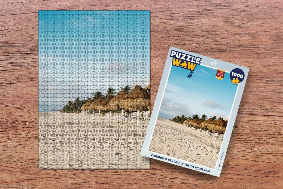 PuzzleWow Legpuzzel Caribisch Strand Tulum 1000 Stuks - Multicolor