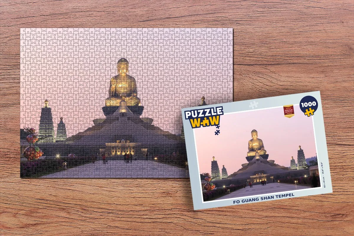PuzzleWow Fo Guang Shan Tempel Legpuzzel 1000 Stuks - Multicolor