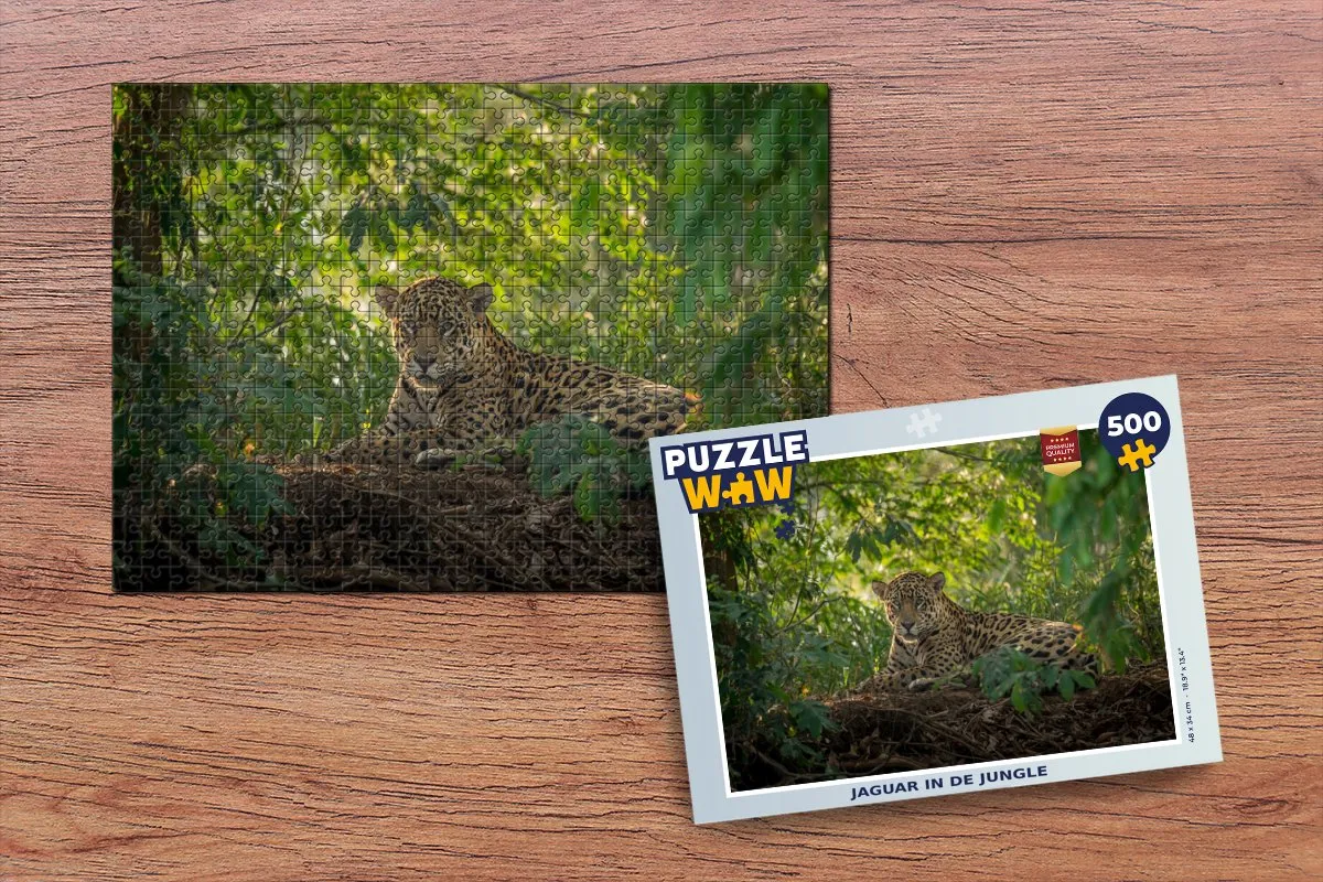 PuzzleWow Legpuzzel Jaguar in de Jungle 500 Stuks - Multicolor