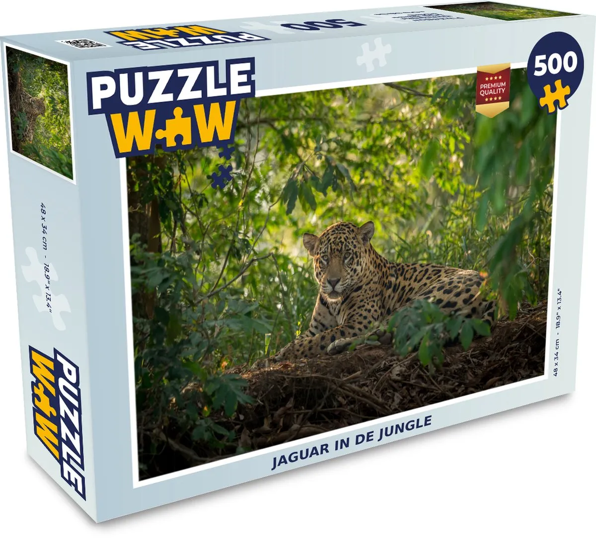 PuzzleWow Legpuzzel Jaguar in de Jungle 500 Stuks
