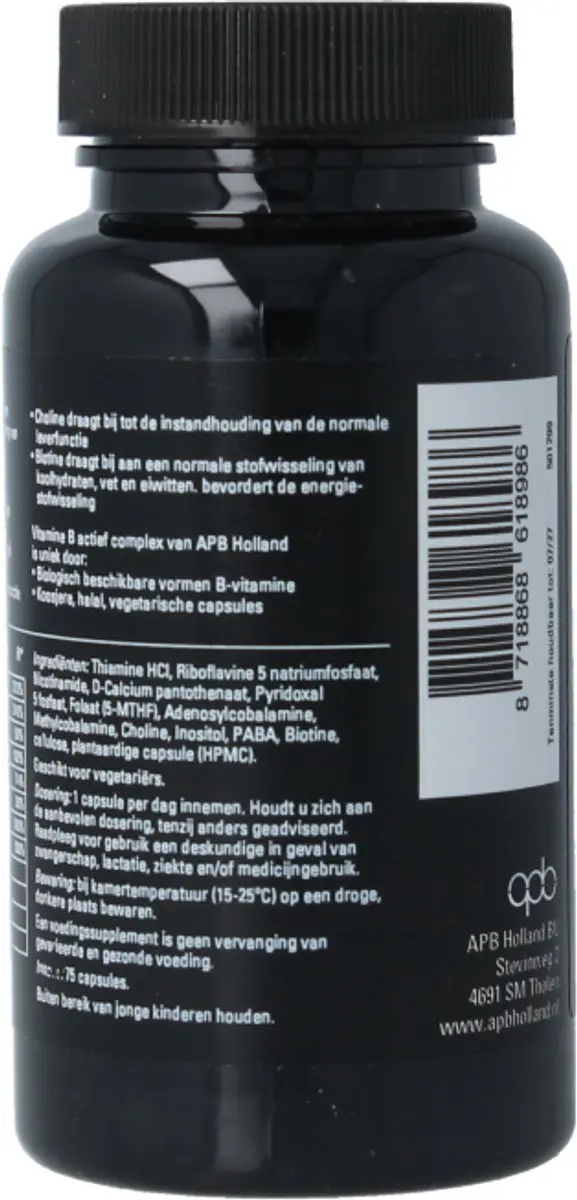 APB Holland Vitamine B Complex Actief Forte 450mg - 75 Capsules
