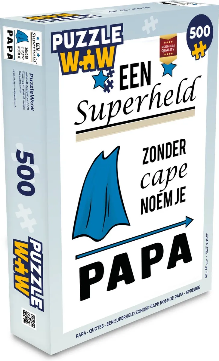 PuzzleWow Papa Quotes Legpuzzel 500 Stuks - Multicolor
