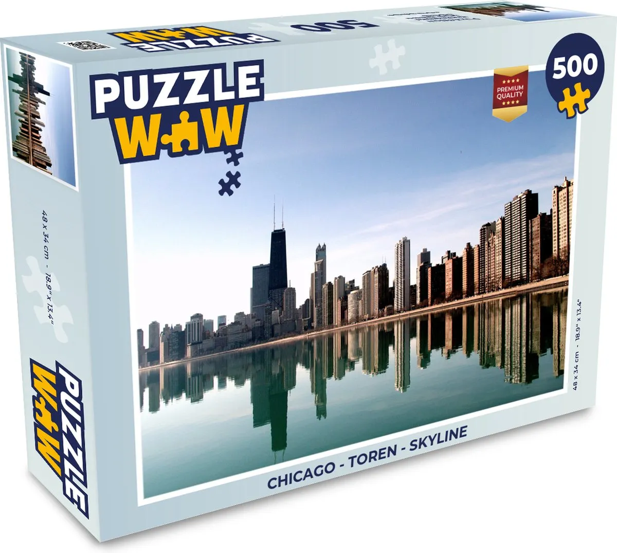 PuzzleWow Chicago Skyline Legpuzzel 500 Stuks