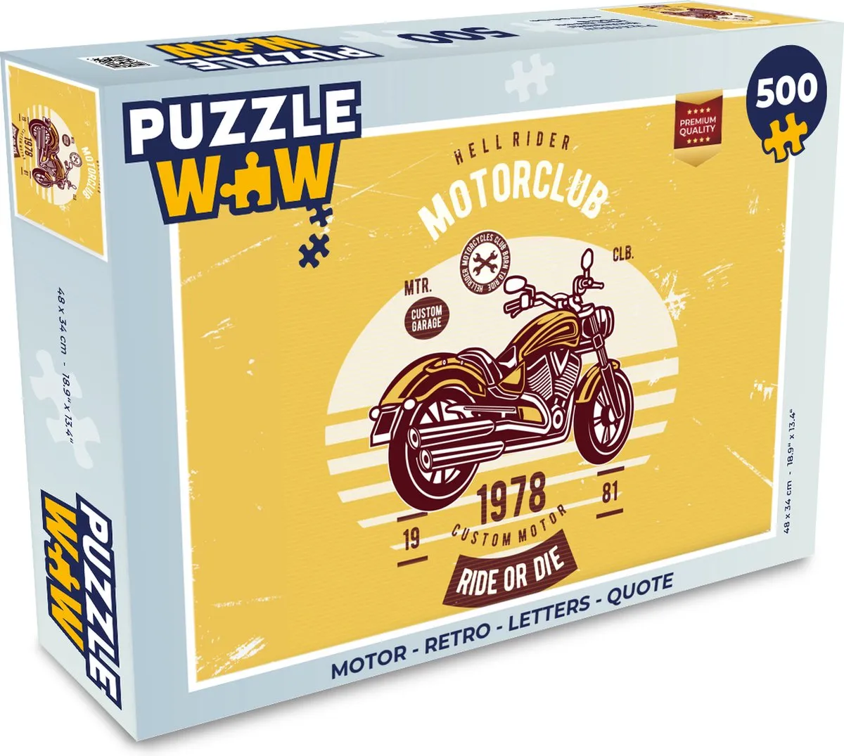 PuzzleWow Retro Letters Quote Legpuzzel 500 Stuks