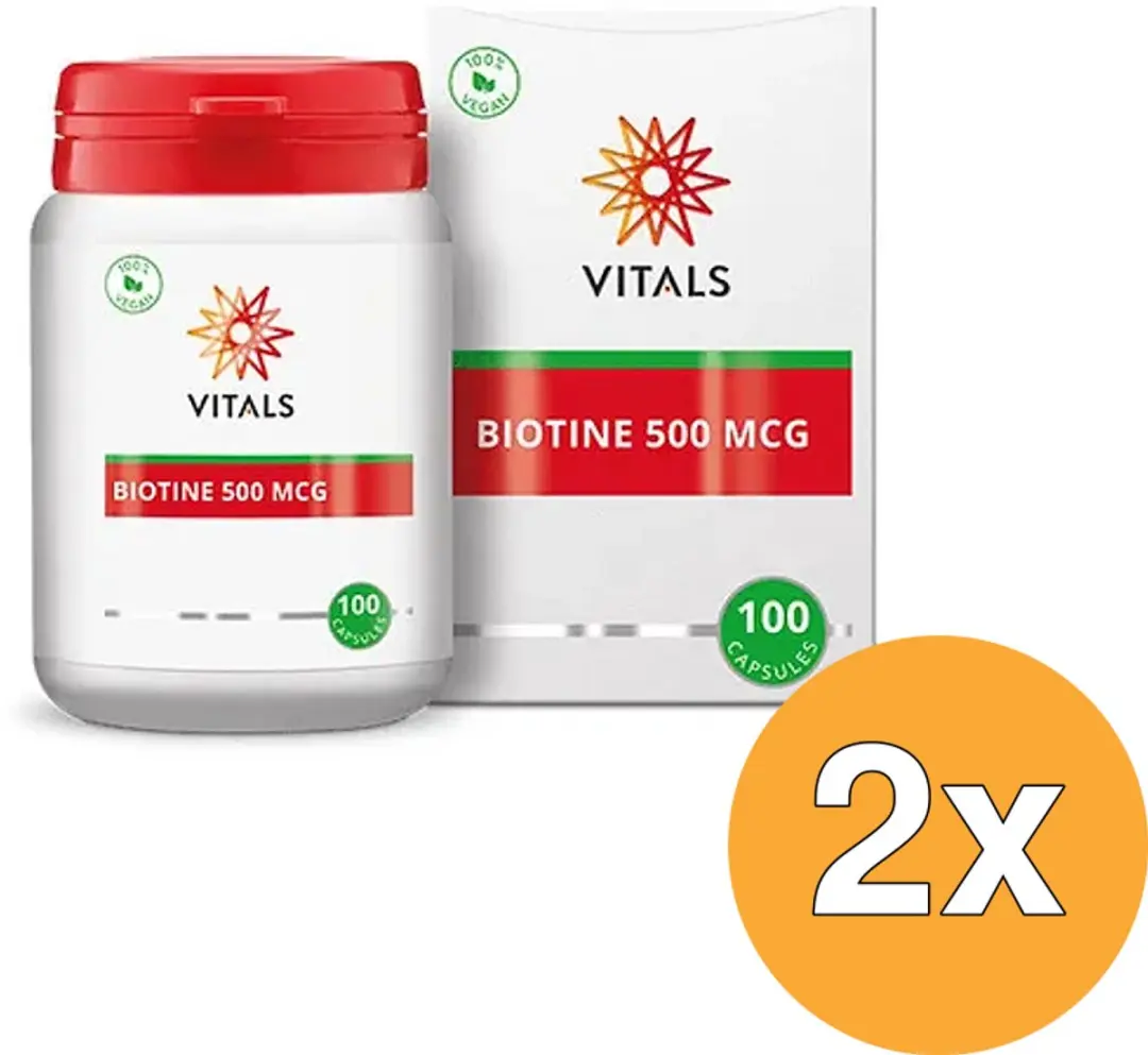 2x Vitals Biotine 500mcg (100 capsules)