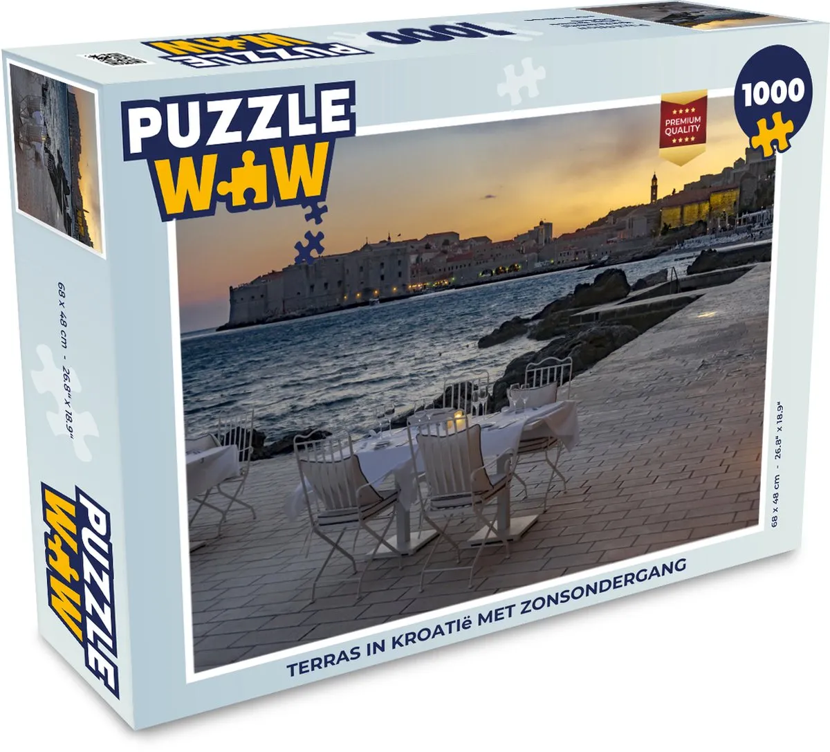PuzzleWow Terras in Kroatië Legpuzzel 1000 Stuks - Multicolor