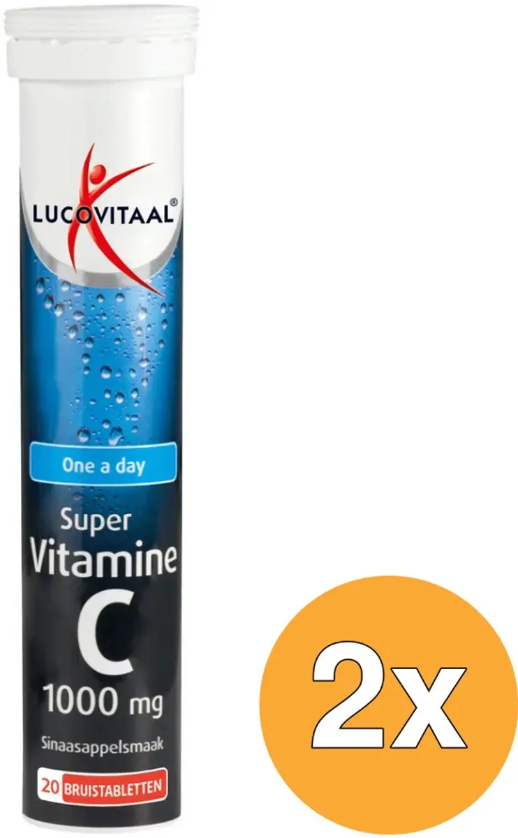 2x Lucovitaal Vitamine C 1000mg (20 bruistabletten)