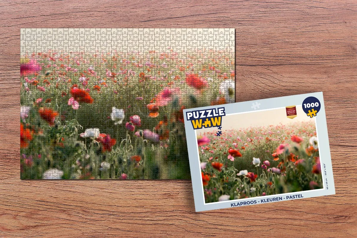 PuzzleWow Klaproos Legpuzzel 1000 Stuks - Multicolor