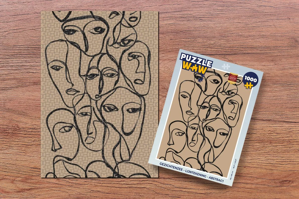PuzzleWow Gezichtenzee Legpuzzel 1000 Stuks - Abstract