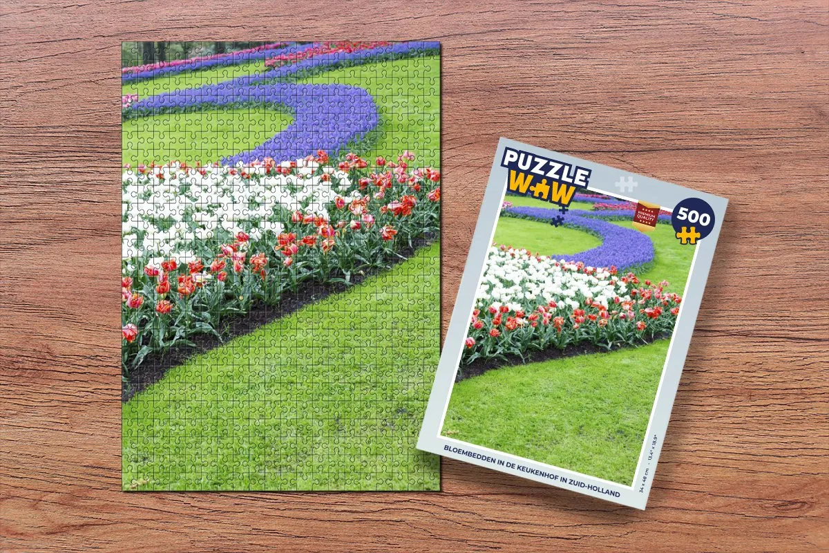 PuzzleWow Bloembedden in de Keukenhof Legpuzzel 500 Stuks - Multicolor