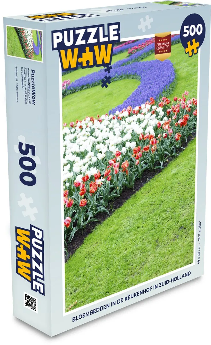 PuzzleWow Bloembedden in de Keukenhof Legpuzzel 500 Stuks