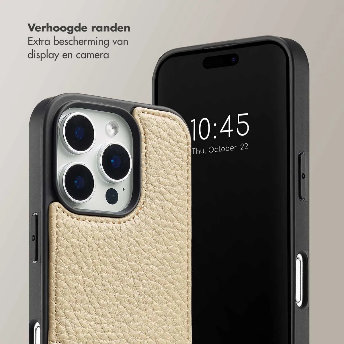 Selencia Hoesje iPhone 16 Pro Max Beige - 2 Pasjes